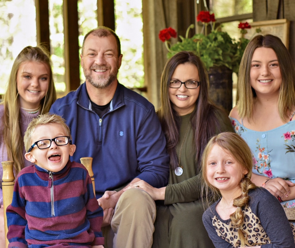 Abernathy family portrait for zoom adoption ceremony