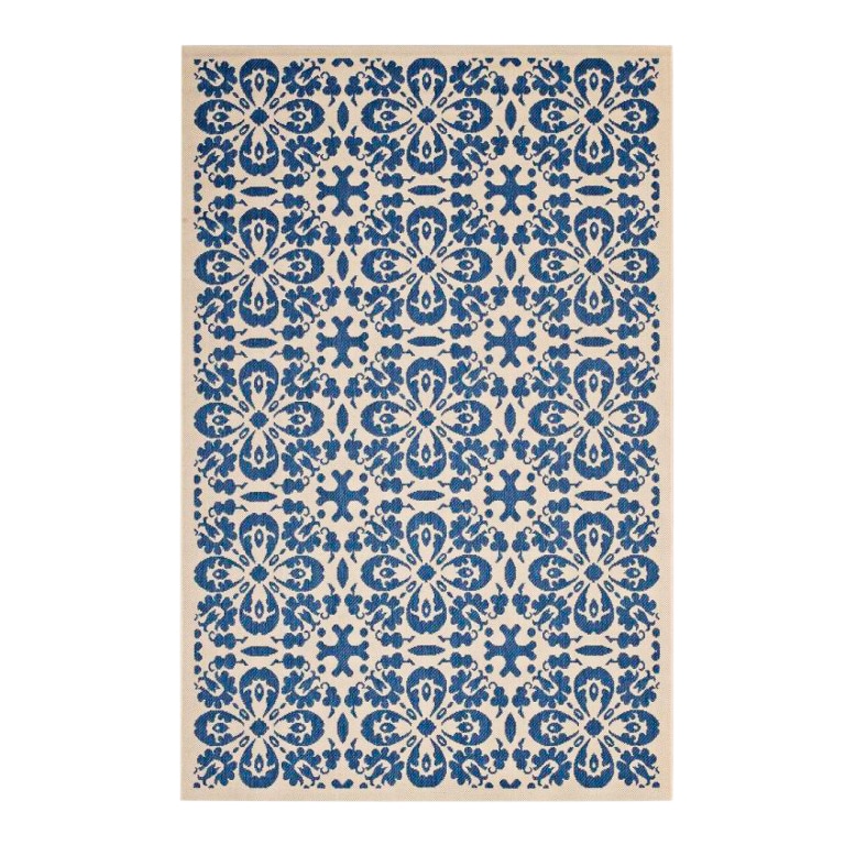 blue patterned ariana rug