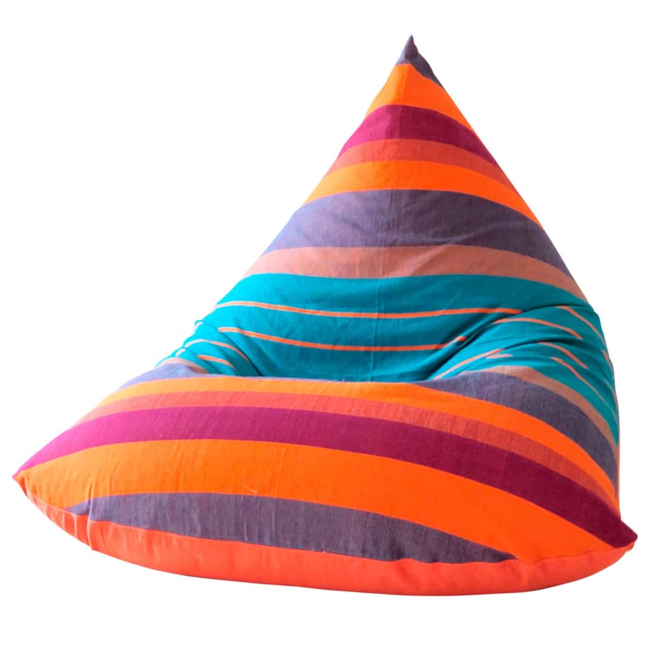 striped colorful charcoal beanbag chair