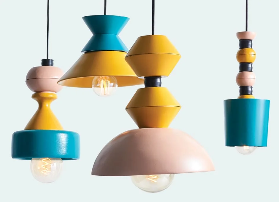 colorful DIY bowl pendant lights