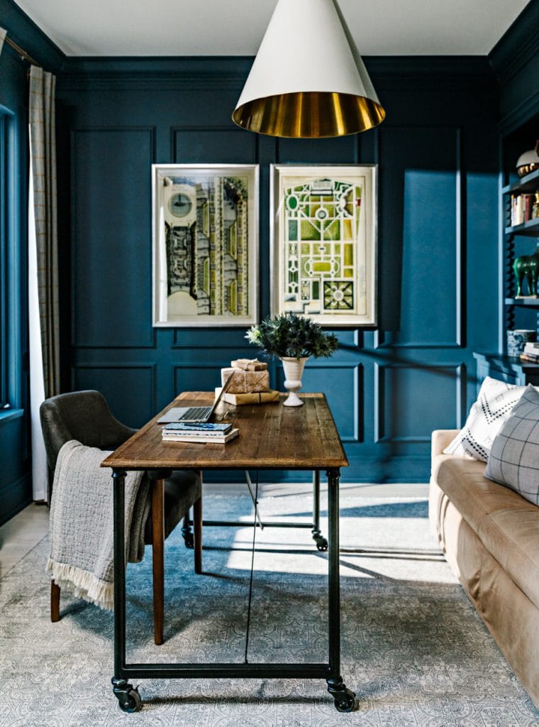 dark blue home office