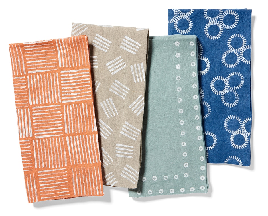 four diy patterned napkins