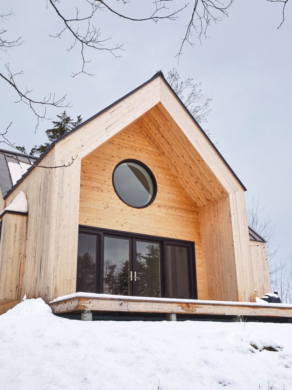 exterior shot of Maine cabin home