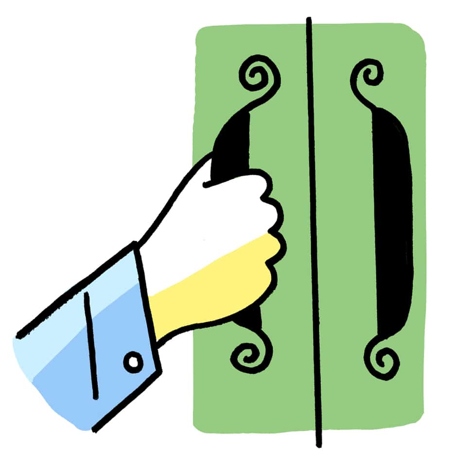 hand opening handles illustration