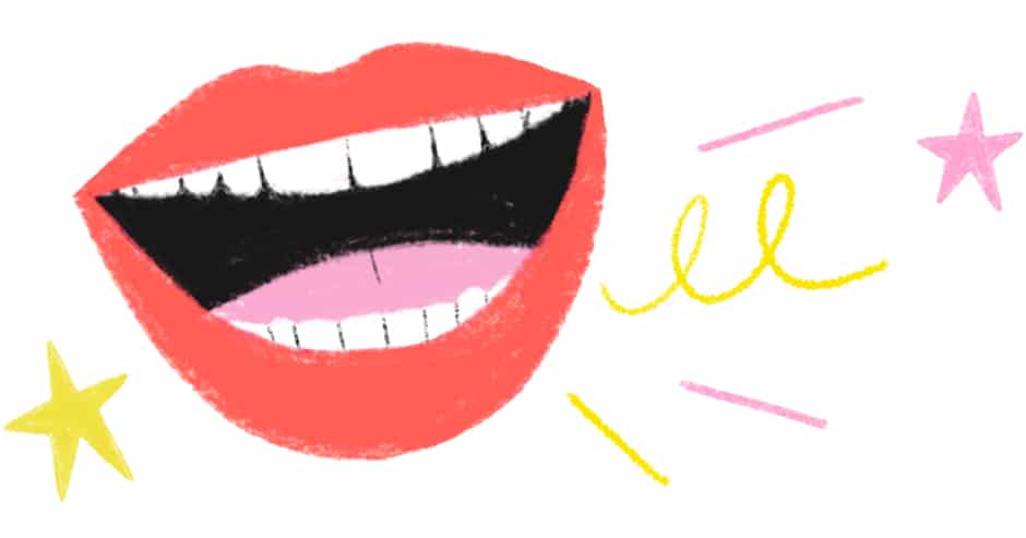 lips laughing illustration