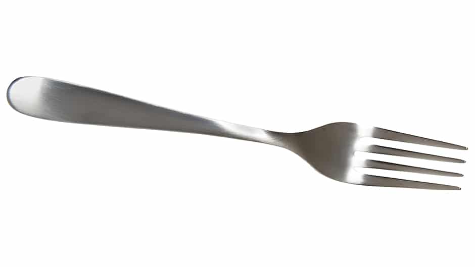 silver metal fork