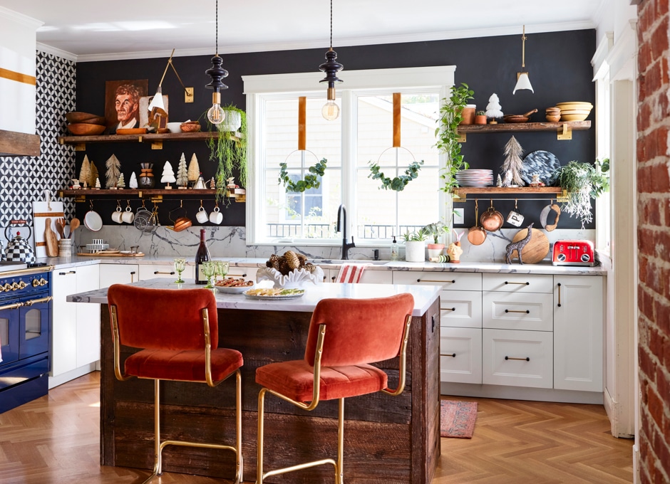 modern artsy kitchen festive decor