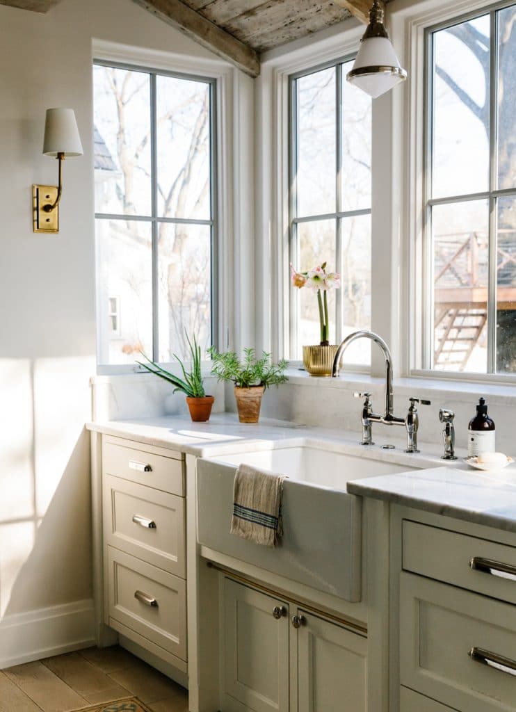 neutral tones naturally lit bathroom