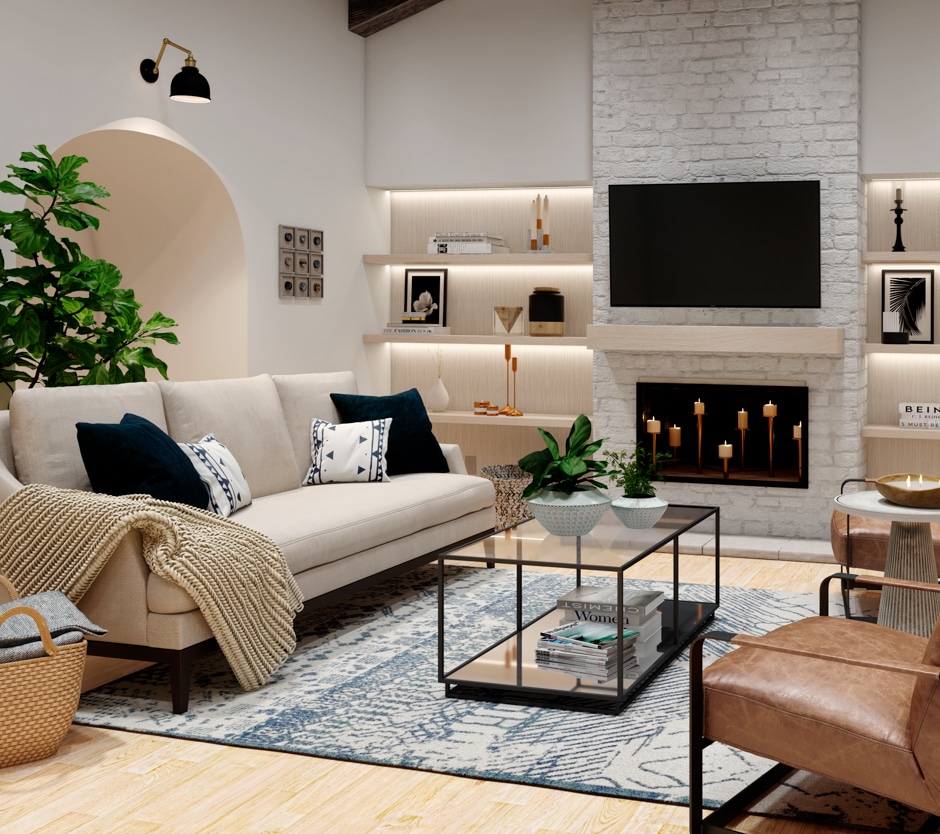 elegant black and neutrals living room