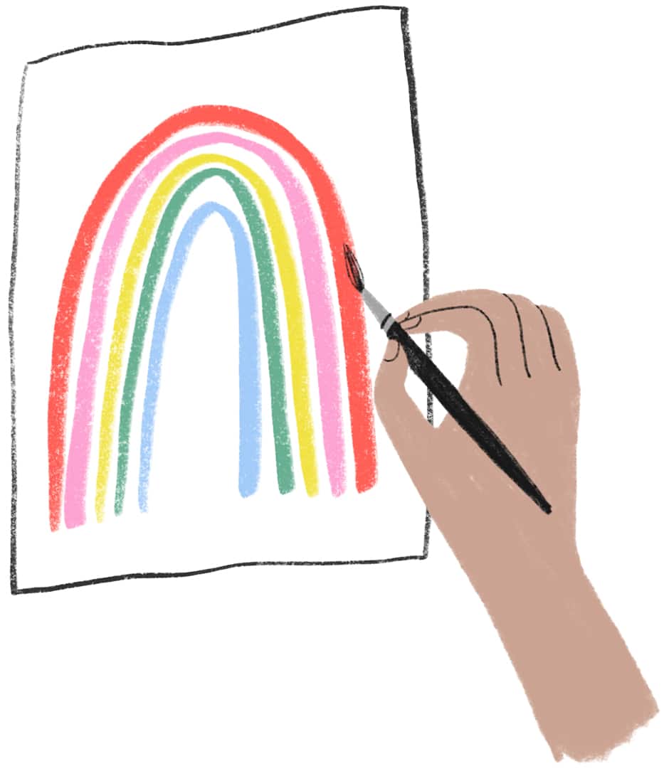 painting rainbow illustration