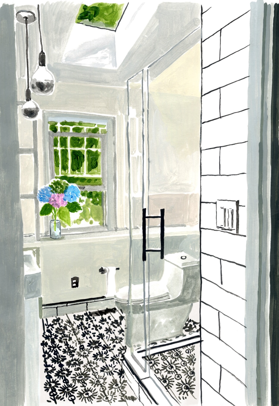 renovated bathroom illustration