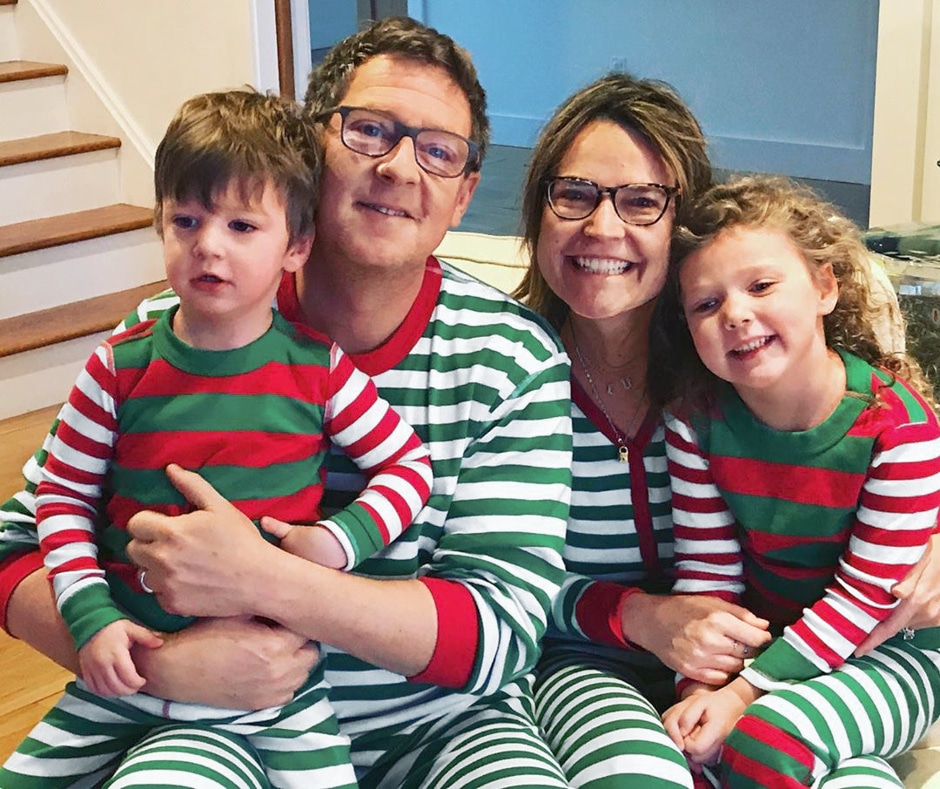 savannah and charley family in matching christmas pajamas