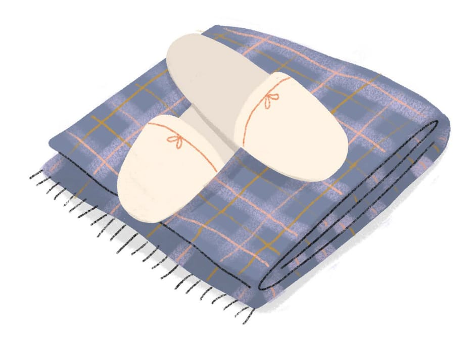 slippers blanket illustration