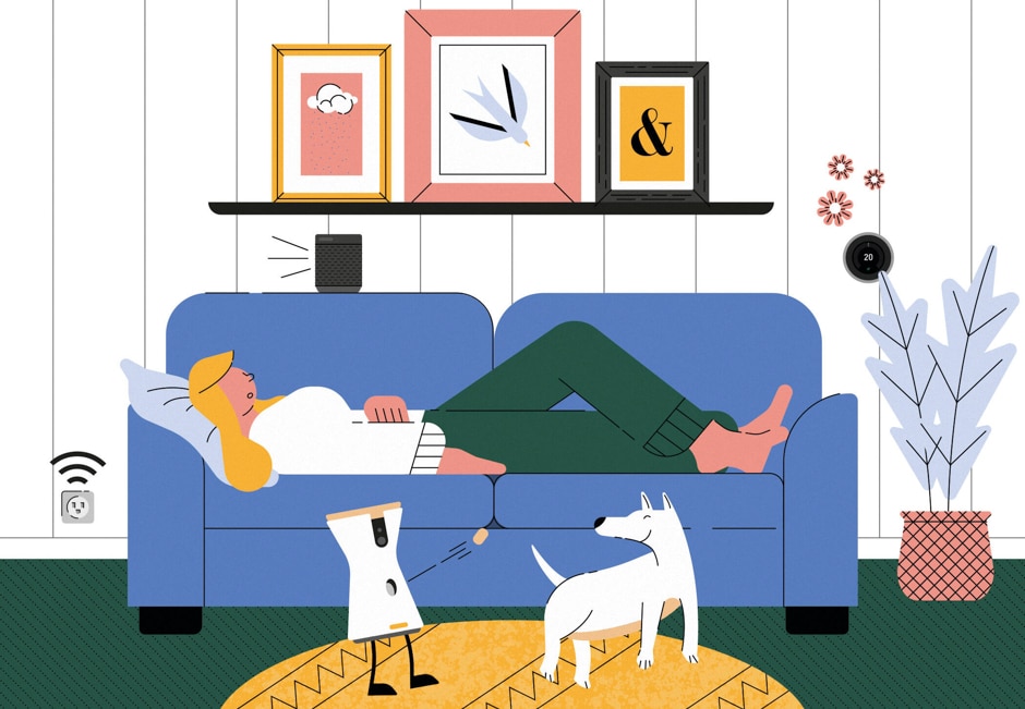 smart living room illustration
