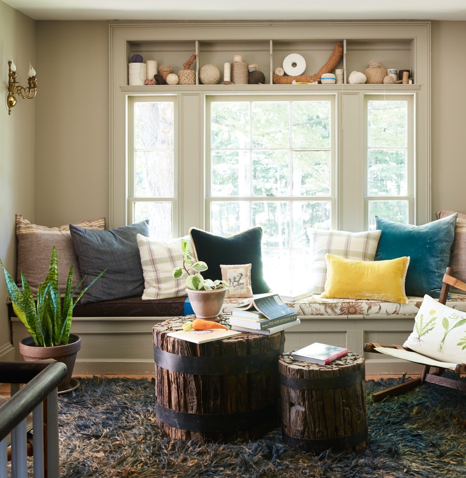 cozy reading nook with window seat and pillows