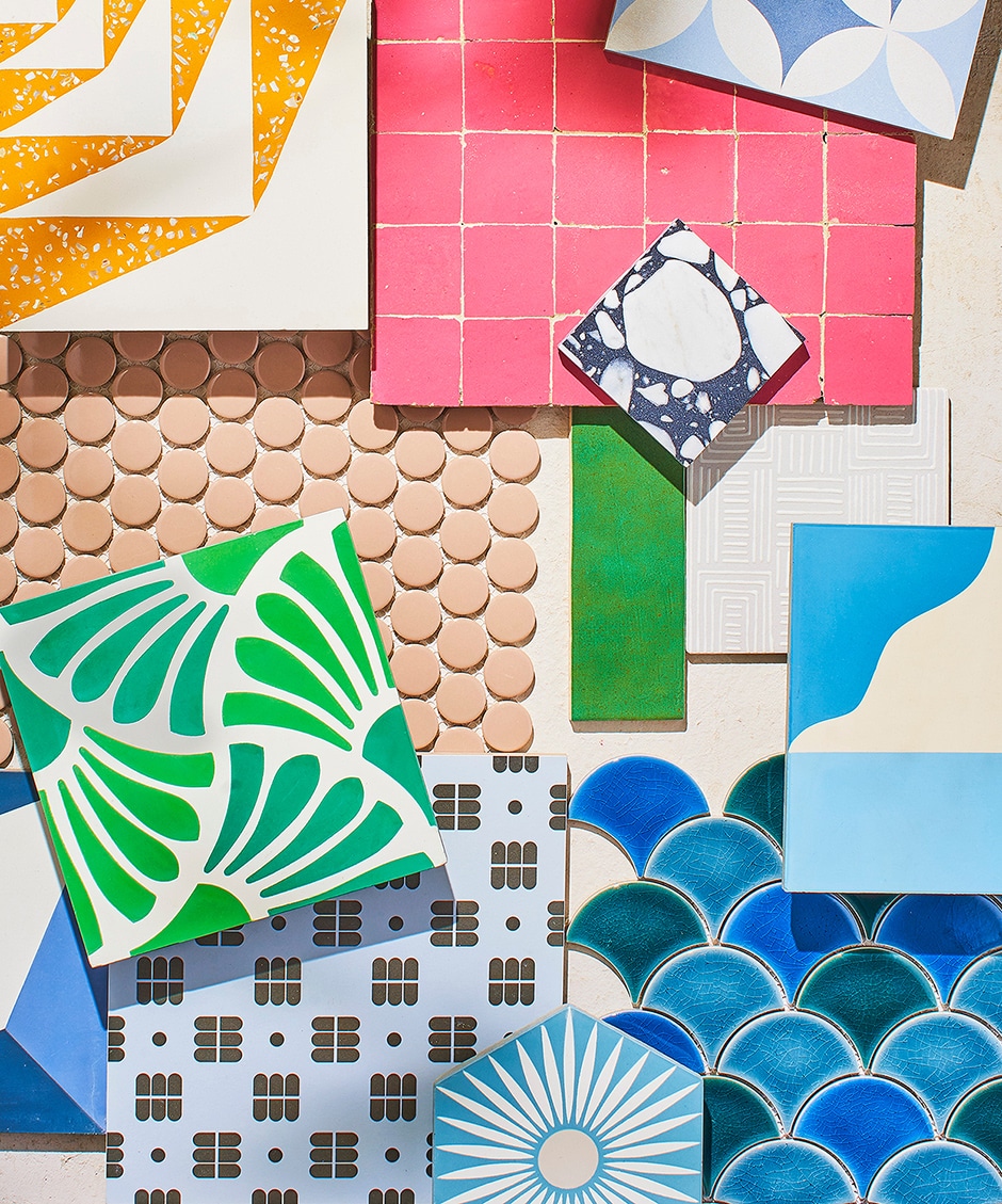 various types colorful modern geometric tile