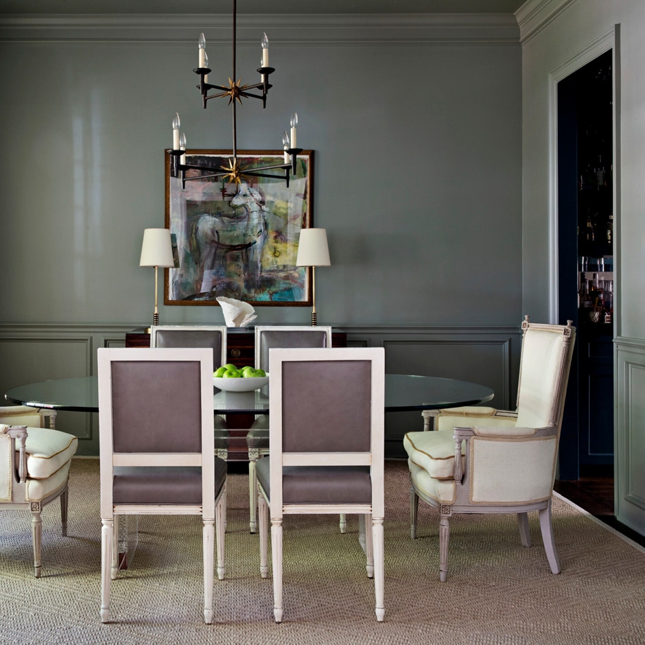 vintage upgraded dining room with trim