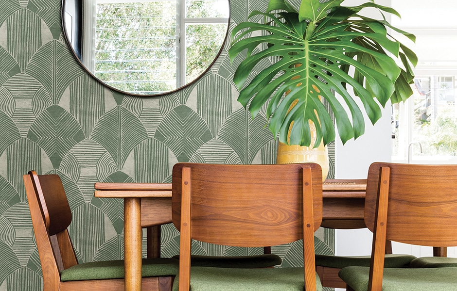 Westport Green Geometric Scott Living Wallpaper