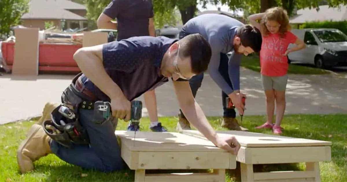 drew and jonathan make a diy bean bag toss