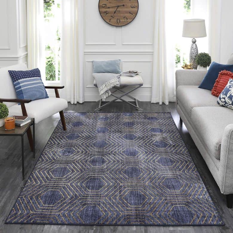 Scott Living Blue Geometric Area Rug