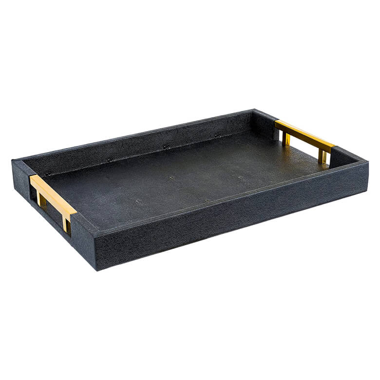 Black and gold decorative tray