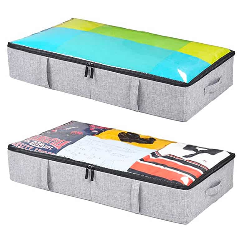 Organization storage bins for underbed