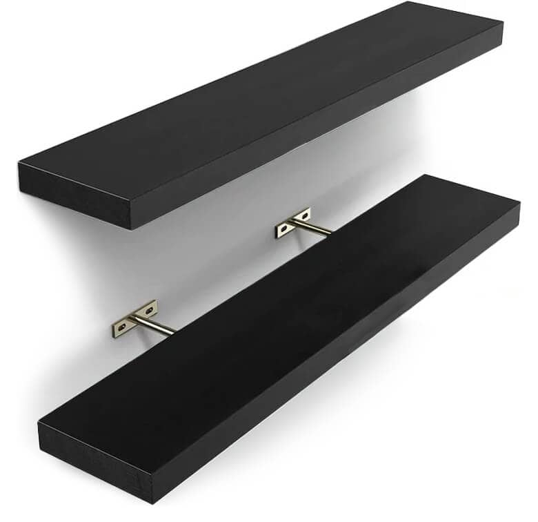 Black floating shelves