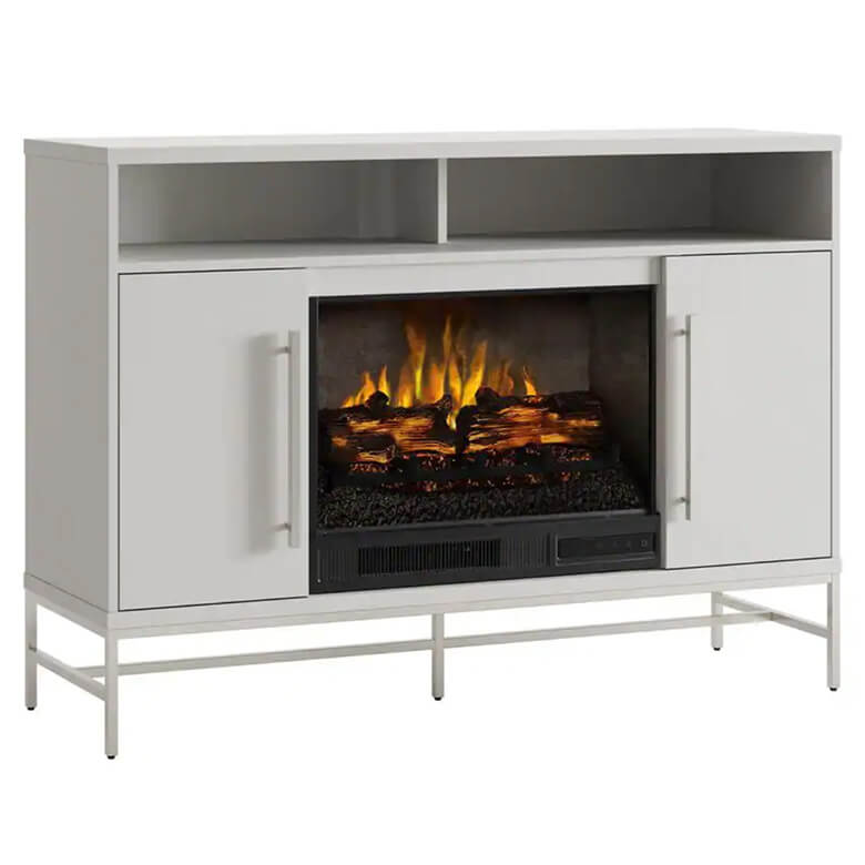 Modern White Electric Fireplace