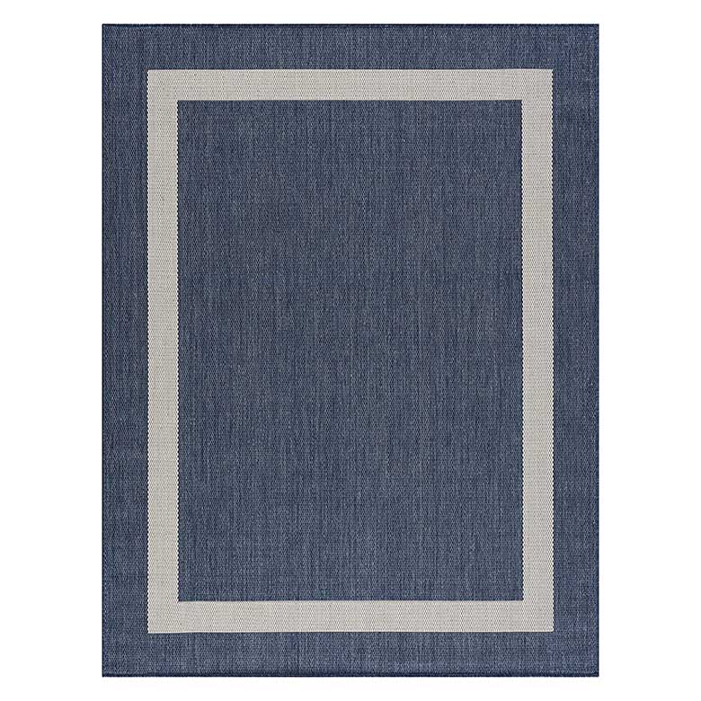 Blue and gray area rug