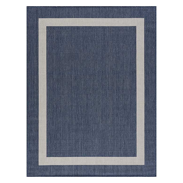 Blue and gray area rug
