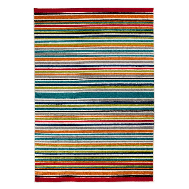 Colorful striped area rug