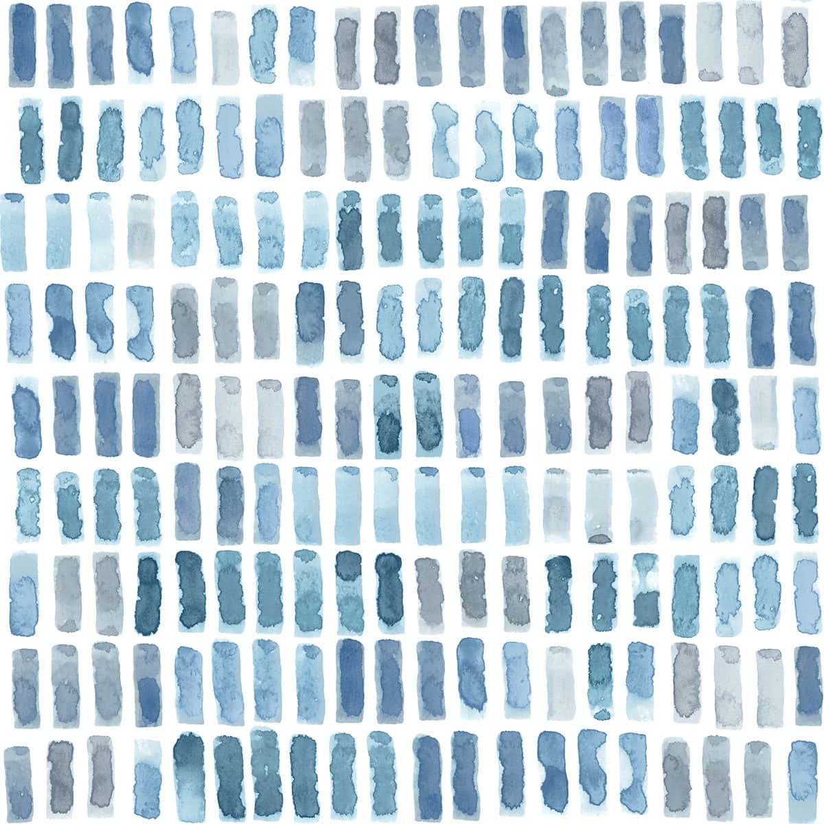 Abstract watercolor pattern with vertical blue and gray brush strokes on a white background