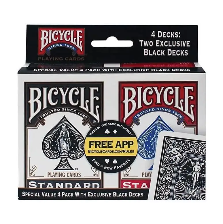 Bicycle Standard Playing Cards, Pack of 4