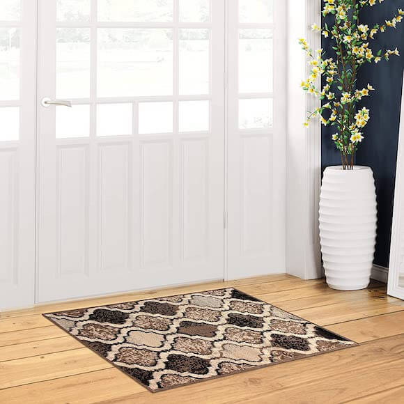 Brown and tan area rug