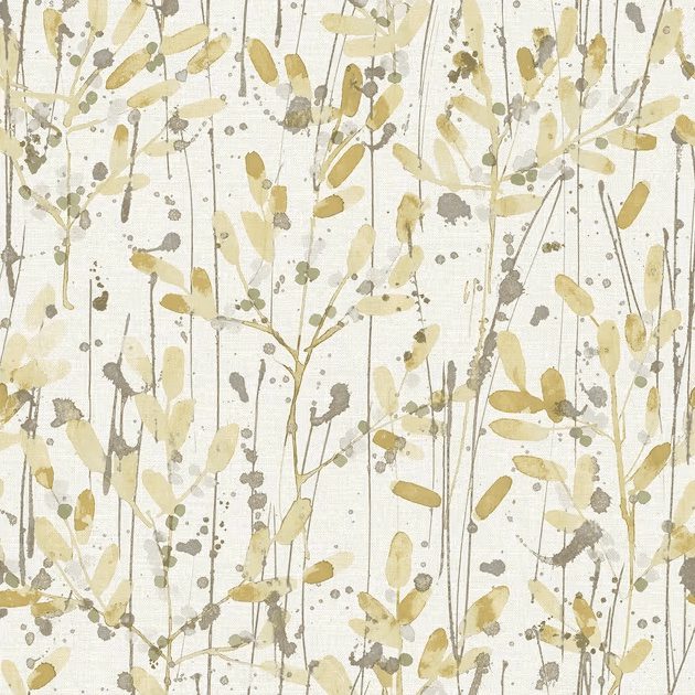Yellow and White Botanical Wallpaper