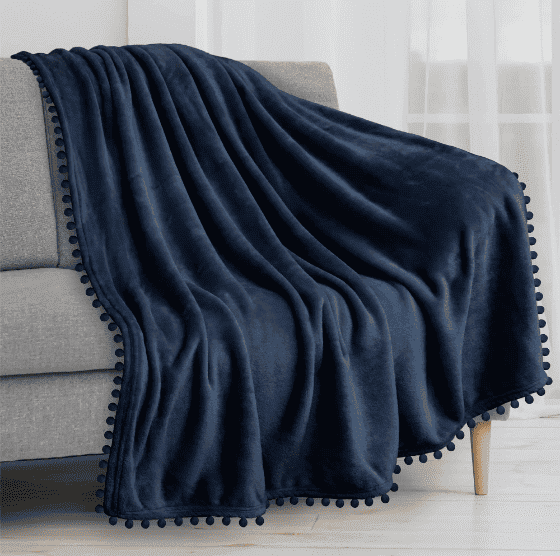 Pavilia Navy Throw Blanket