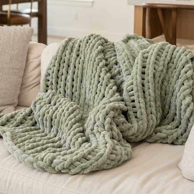 Chunky Knit Throw Blanket Pattern