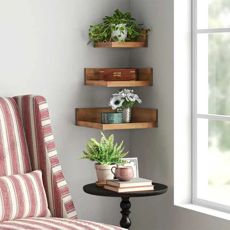 Wall Hanging Decor Corner Shelf for Living Room Floating Wall