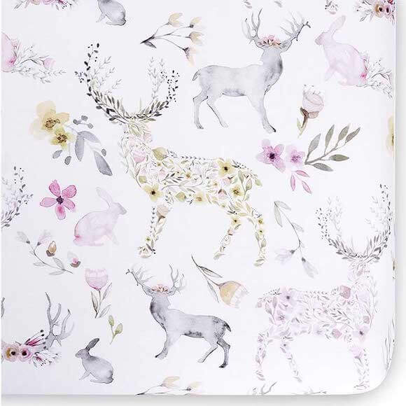 Bunny and woodland creature crib sheets