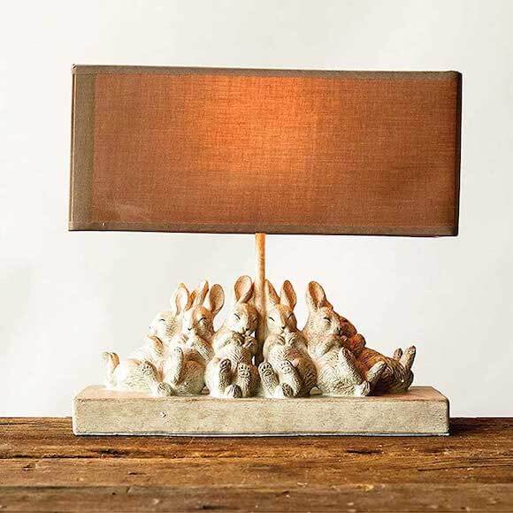 Group of bunnies table lamp