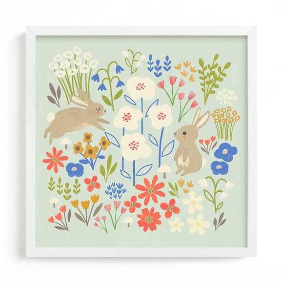 Bunnies and flowers picture