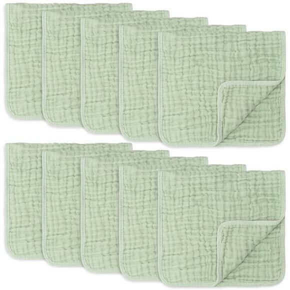 Light green burp cloths