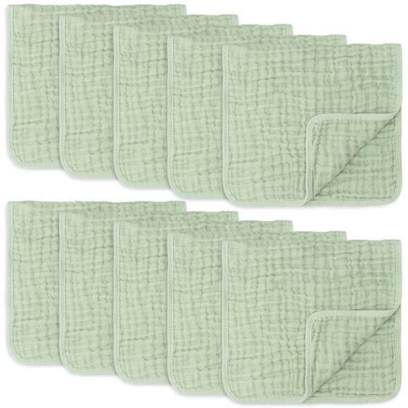 Light green burp cloths