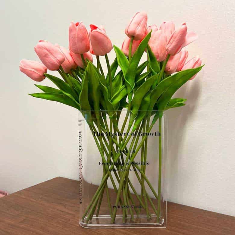 Bookend Vase for Flowers, Cute Bookshelf Decor