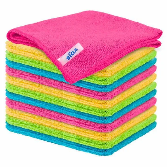 Colorful microfiber cleaning cloths