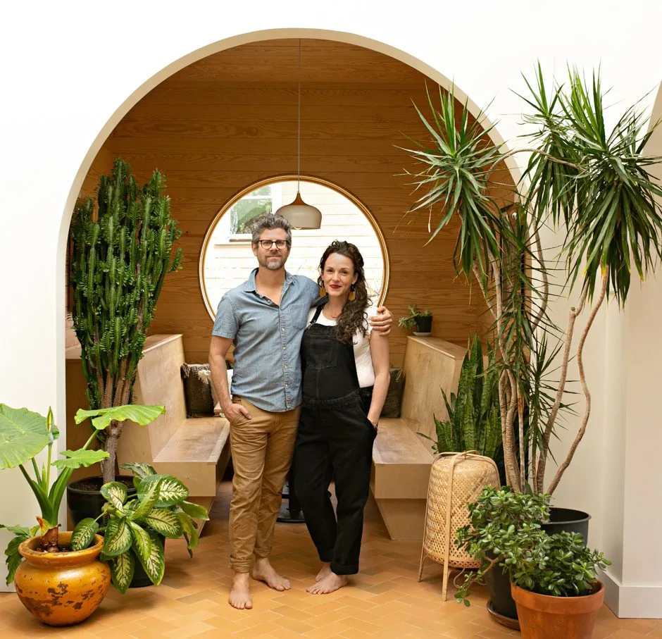 eco-friendly house owners Ross Smith and Anna Welton