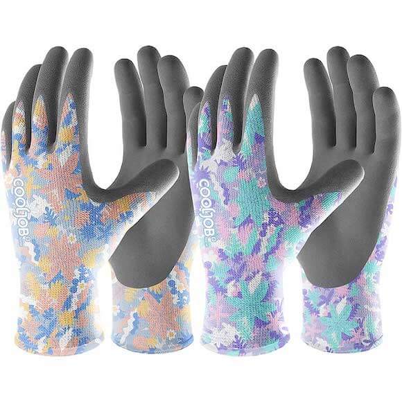 Colorful gardening gloves