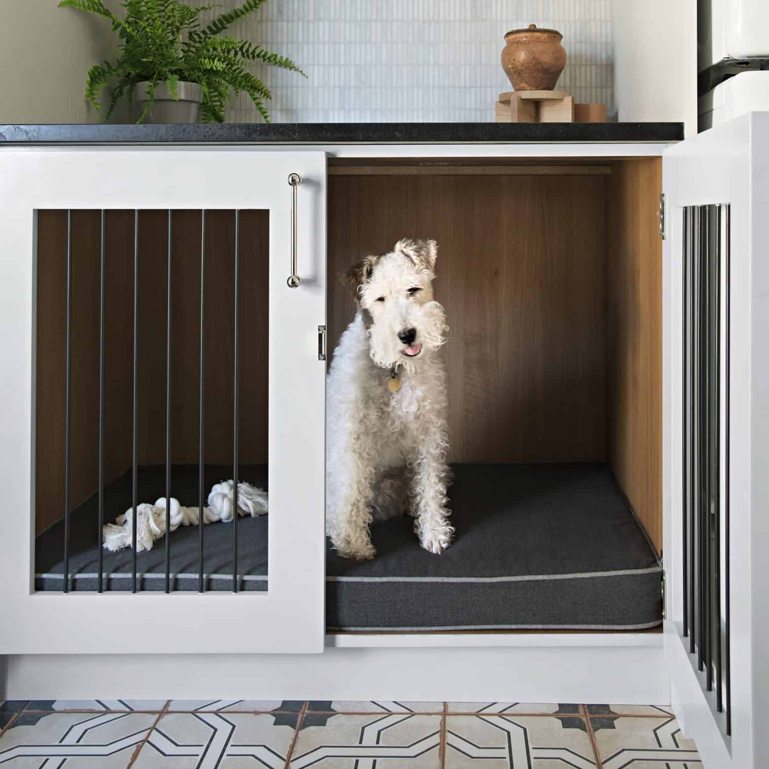 built-in dog bed