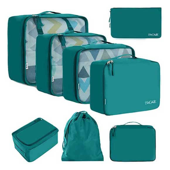 Teal packing cube set