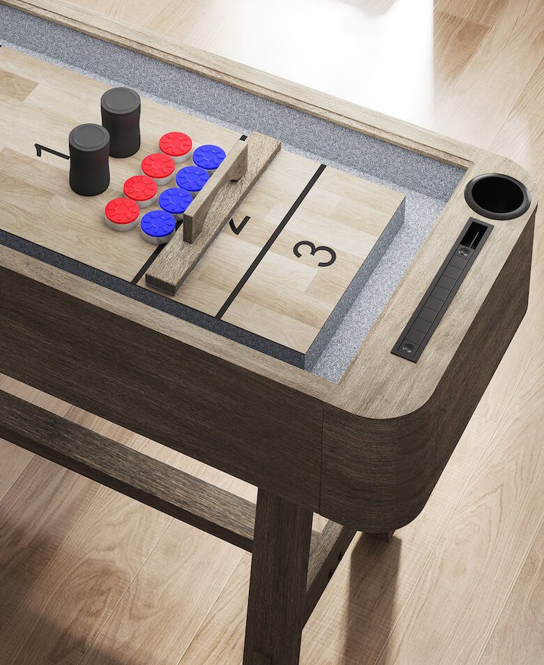 Shuffleboard table in game room